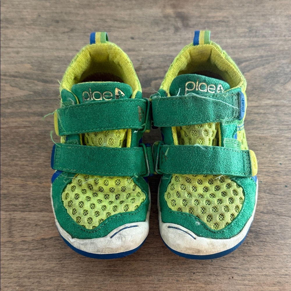 PLAE Kids Green and Yellow Sneakers
